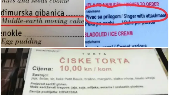 Izgubljeni u prijevodu: To &scaron;to na&scaron;i ugostitelji mogu napisati na cjenike nadma&scaron;uje sve komedije