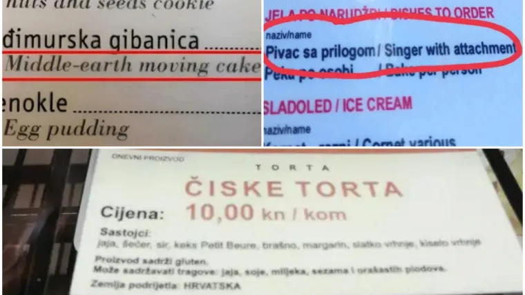 Izgubljeni u prijevodu: To &scaron;to na&scaron;i ugostitelji mogu napisati na cjenike nadma&scaron;uje sve komedije