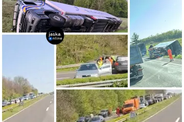 Pogledajte kaos na A1: Lančani sudar četiri automobila, prevrnuti šleper i ogromne kolone