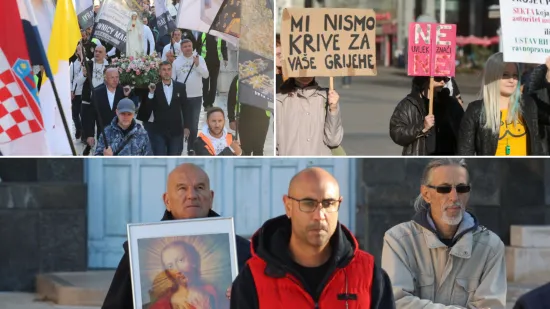 Muškarci ponovno na koljenima diljem Hrvatske: U Zagrebu molitvu ometali prosvjednici