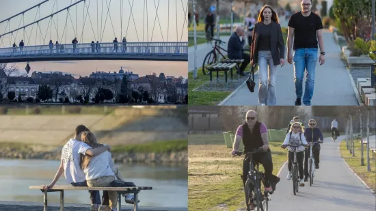 Proljetni vikend Osječani proveli uz Dravu vožnjom na dva kotača ili na klupici zaljubljeni