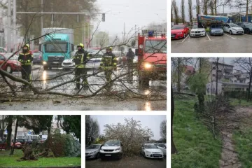 Ovo je Zagreb u petak ujutro: Polomljena stabla, iščupani krovovi, srušeni stupovi, skele...