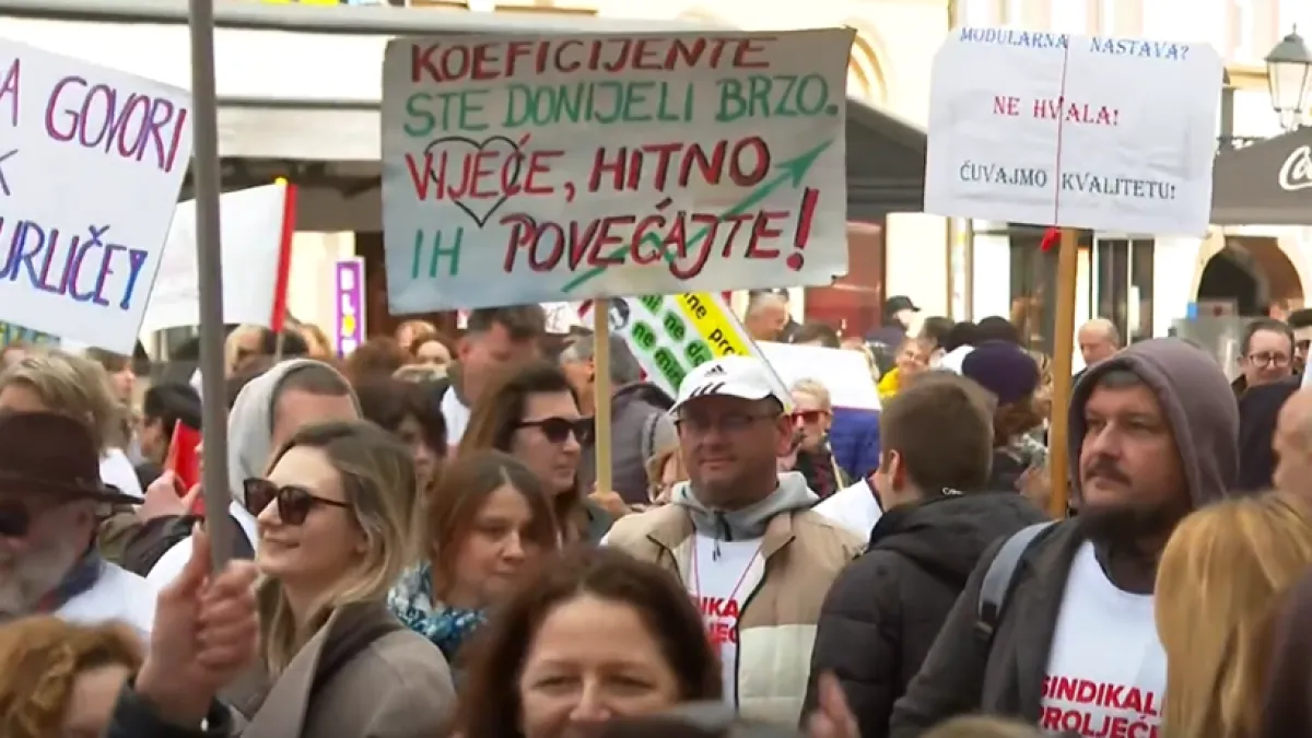 Veliki prosvjed na glavnom zagrebačkom trgu: 'Hrvatska zajedno za veće plaće i mirovine!'