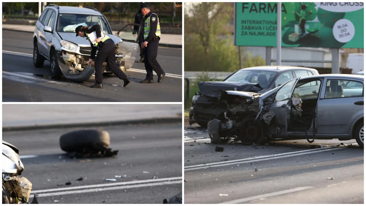 Ružni prizori teške prometne u Zagrebu! U sudaru četiri automobila, dvoje ozlijeđenih