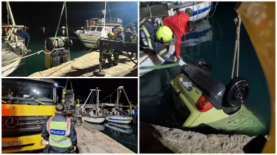 Vatrogasci na Krku 'upecali' Twinga: Pogledajte izvlačenje automobila iz mora