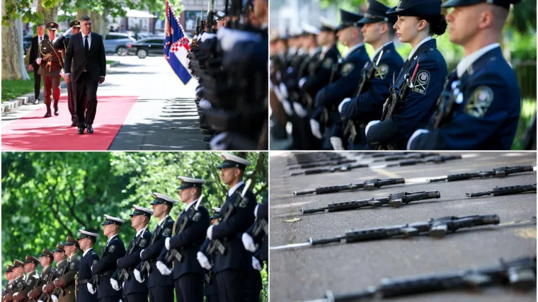 Svečane odore, pu&scaron;ke i bajuneti... Pogledajte &scaron;to je ispred MORH-a zatekao Milanović