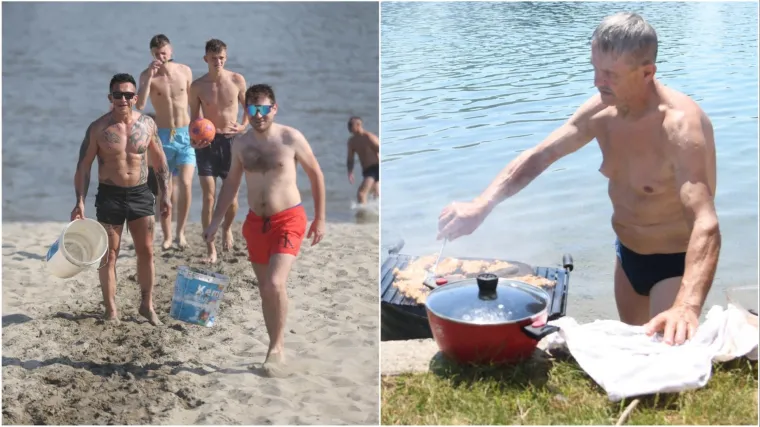 Bez majica na +35: Mu&scaron;karci pokazali preplanula tijela i mi&scaron;iće na plažama i kupali&scaron;tima