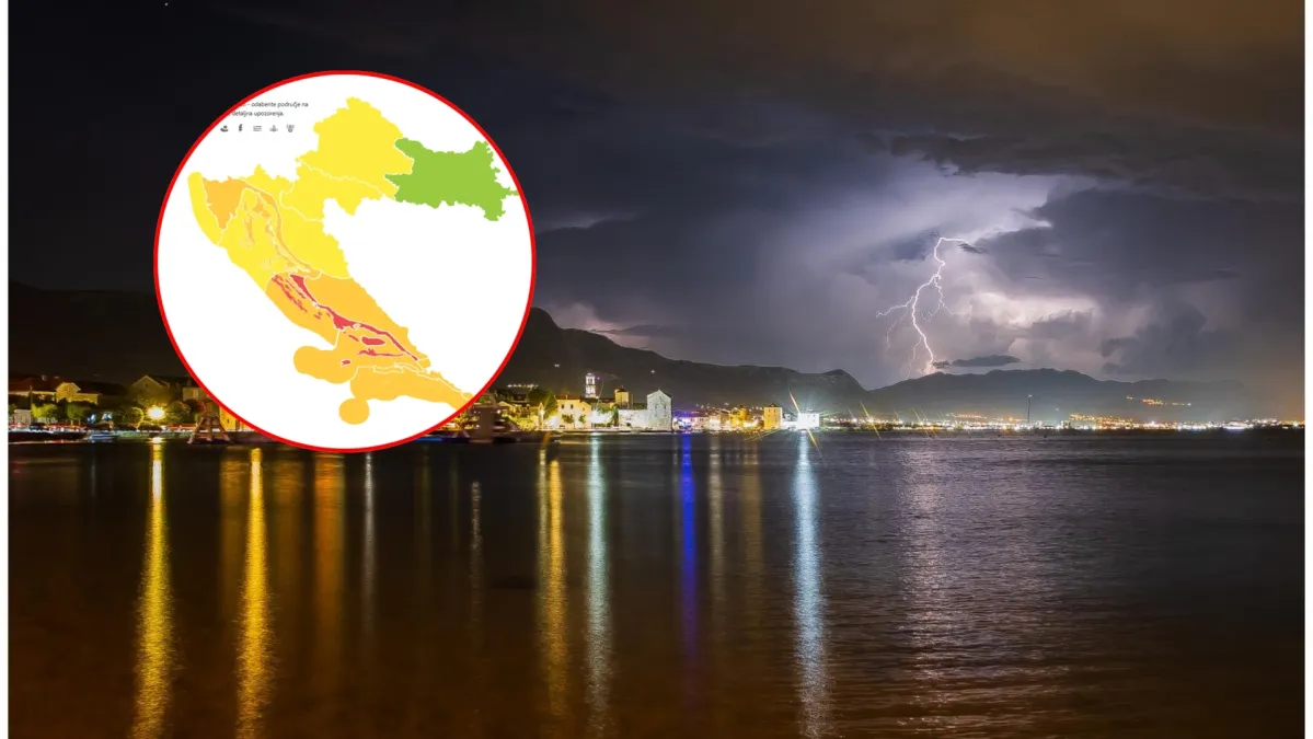 Upaljen crveni meteoalarm za hrvatsku regiju: Stiže grmljavinsko nevrijeme s tučom