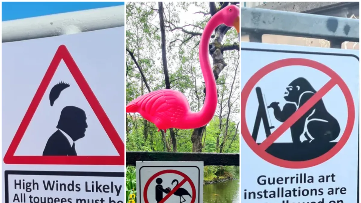 Muškarac postavlja urnebesne prometne znakove po gradu: Ovi će vas nasmijati do suza