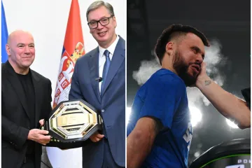 UFC stigao u Srbiju, a dočekale ih gusle: Vučić dobio pojas, no prvi su na rasporedu - šamari